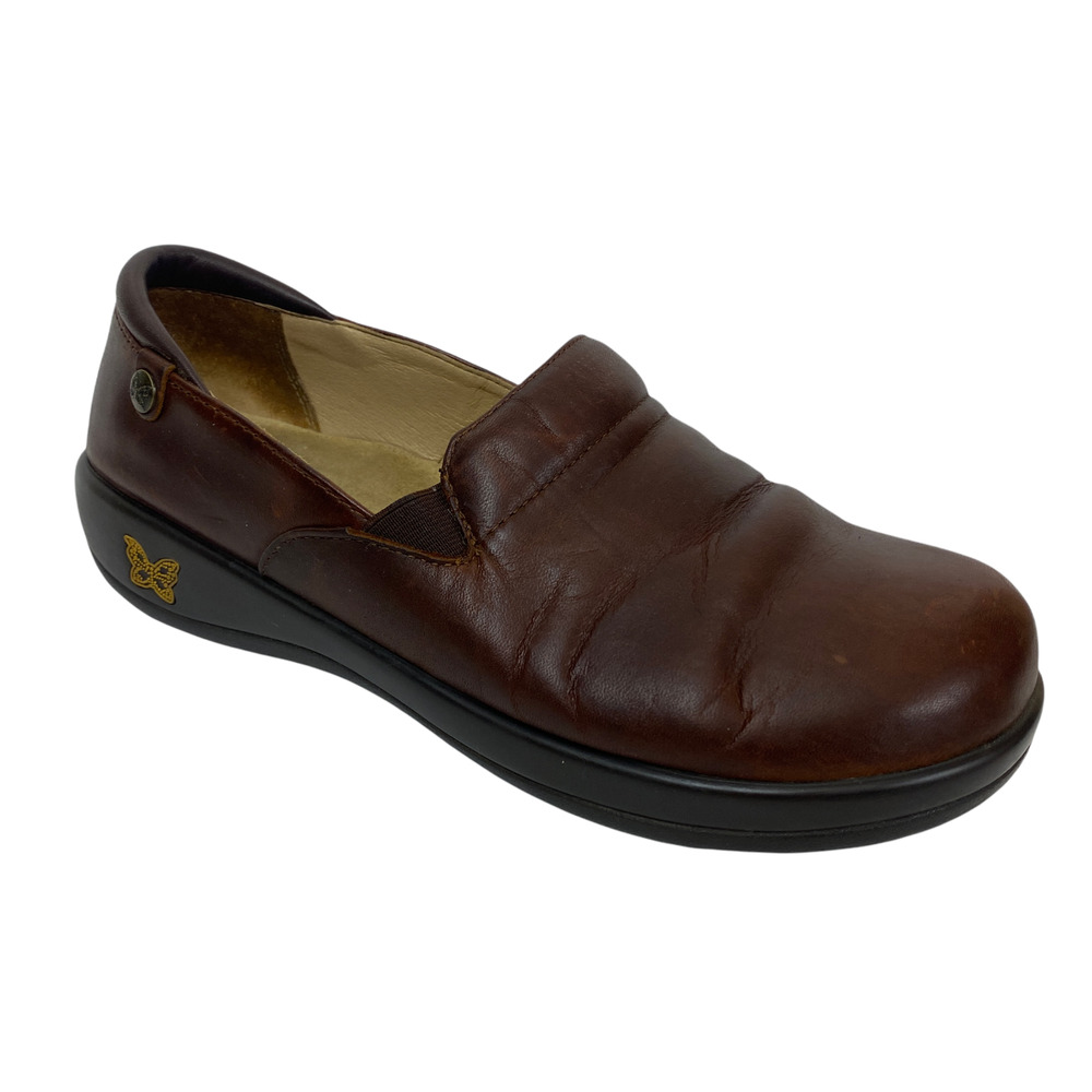 Alegria PG Lite Clogs 41 Womens Brown Leather Slip On Shoes KEL-882 US 10.5